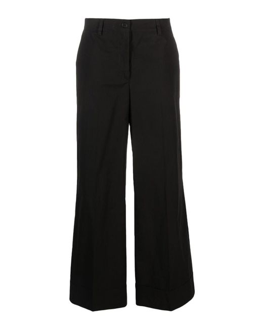 P.A.R.O.S.H. Black High-waisted Cotton Tailored Torusers