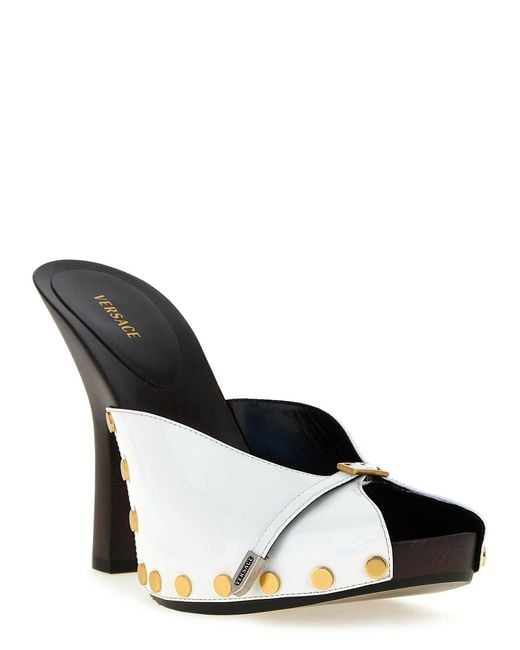Versace White Sassi Clogs