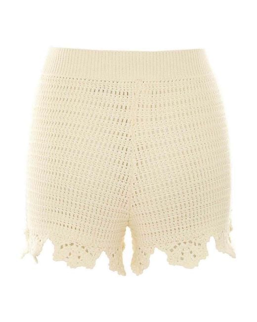 Chloé Natural Crochet Knit Shorts