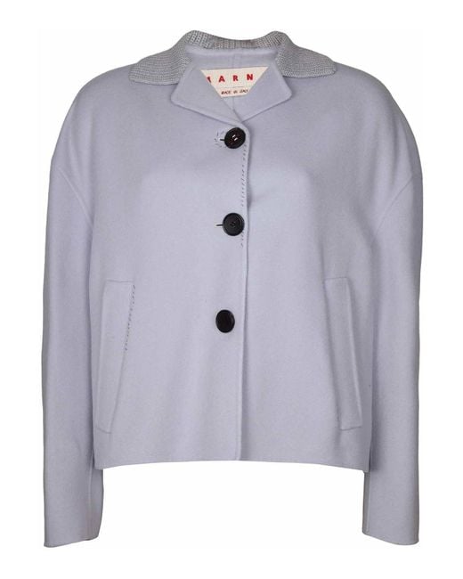 Marni Blue Wool And Cashmere Jacket