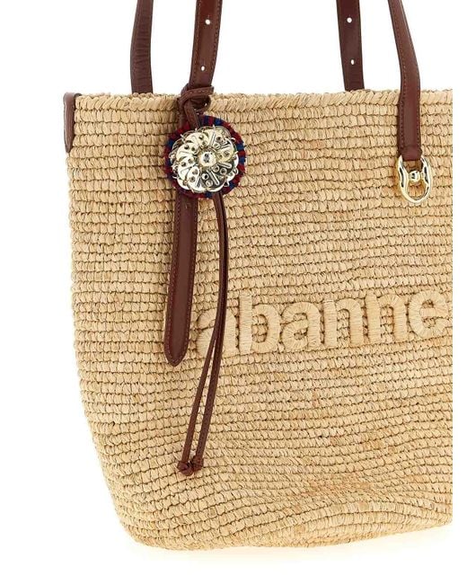 Rabanne Natural Raffia Tote Bag Shopping Bag
