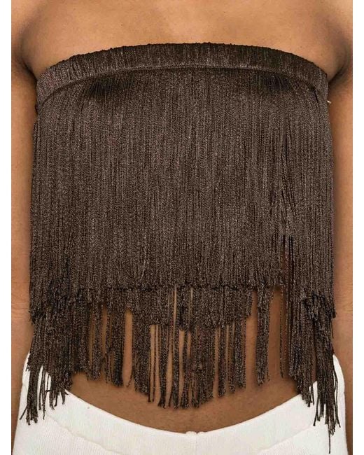 Bless Brown Dara Top With Fringes