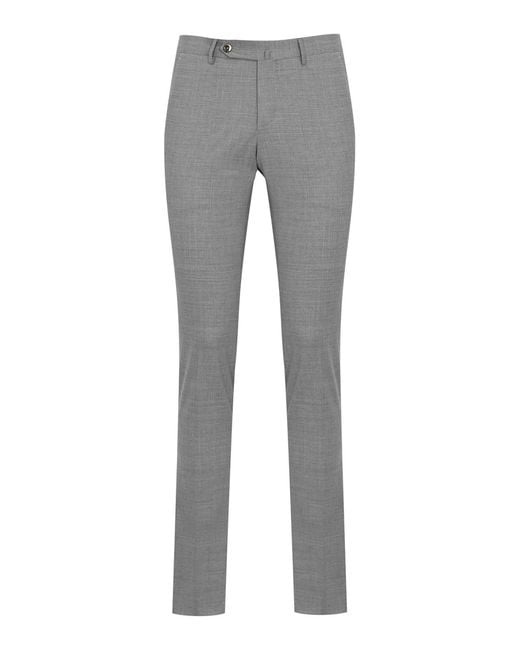 PT Torino Gray Slim-Length Tailored Pants for men