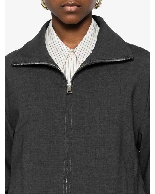 P.A.R.O.S.H. Black Wool Bomber Jacket
