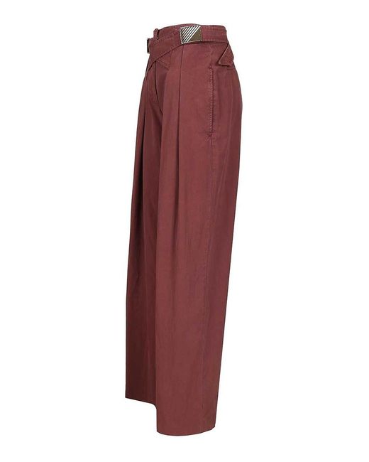 The Attico Red Canvas Trousers