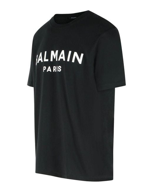 Balmain Black Cotton T-Shirt for men