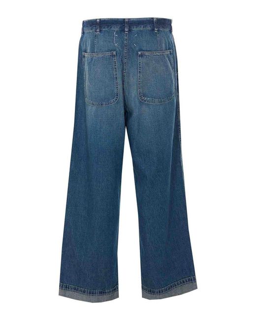 Maison Margiela Blue Wide Leg Jeans for men