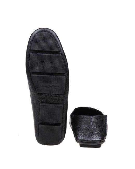 Dolce & Gabbana Black Leather Loafers for men