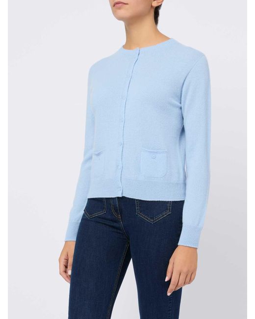 Vanise Chanel Cardigan in Blue Lyst UK