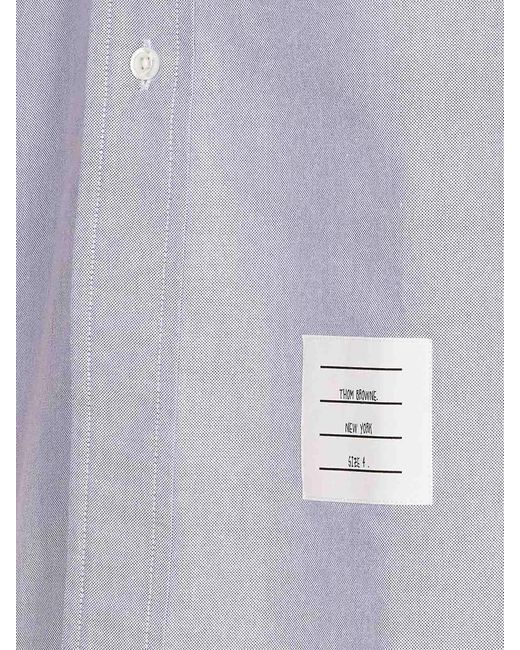 Thom Browne Purple Light Classic Shirt With Frotnal Buttons for men
