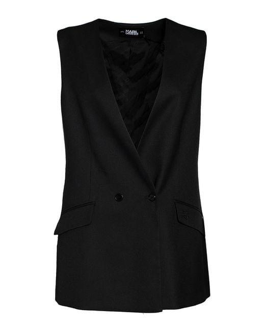 Karl Lagerfeld Black Tech Fabric Blazer