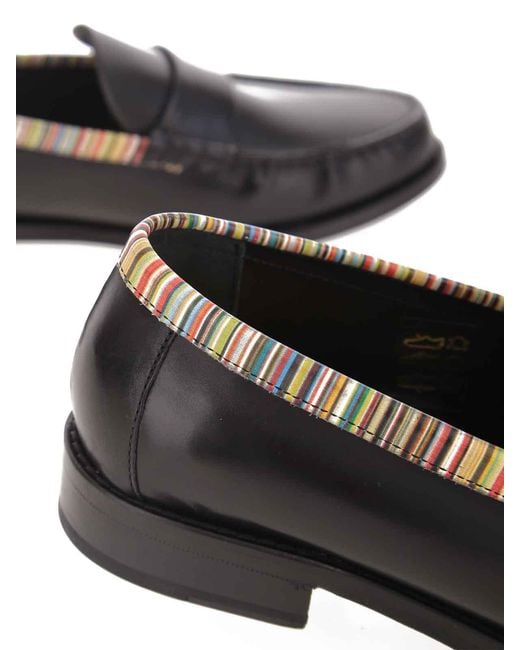 Paul Smith Black Cassini Signature Stripe Loafers