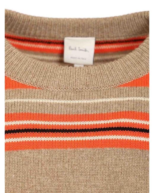 Paul Smith Orange Striped Sweater for men