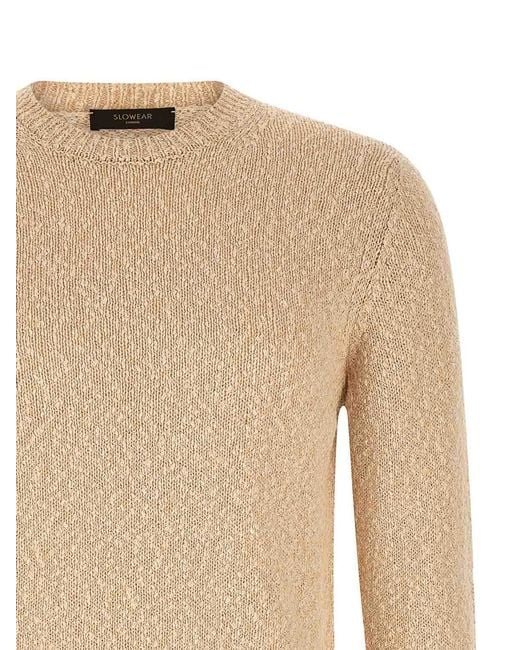 Zanone Natural Two-Tone Yarn Sweater for men