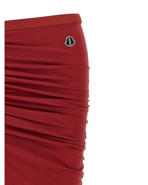 Rick Owens Red Skirt Moncler