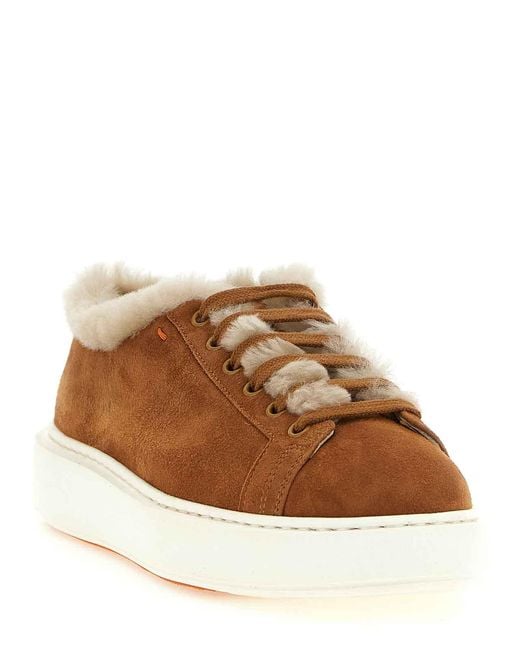 Santoni Brown Cleanmount' Sneakers