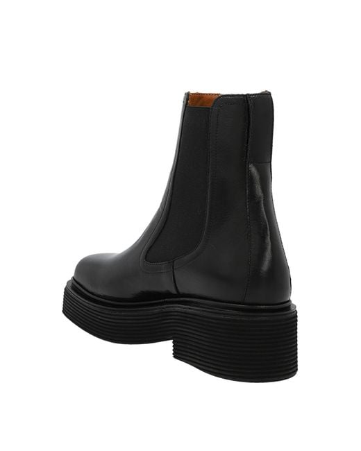 Marni Black Square Toe Ankle Boots