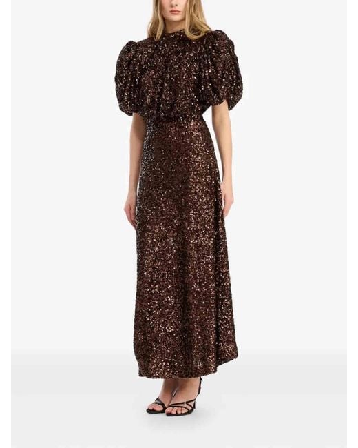 ROTATE BIRGER CHRISTENSEN Brown Midi Dresses