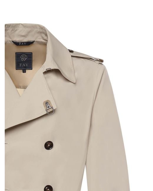 Fay Natural Cotton-Blend Microfaille Trench Coat for men