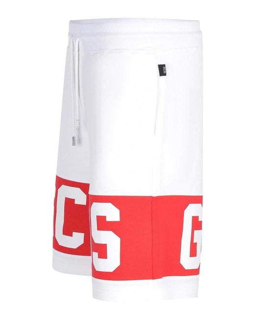 Gcds Red Bermuda Shorts Made Of Cotton for men