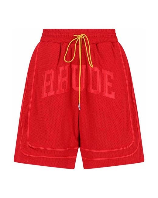 Rhude Red Logo Shorts for men