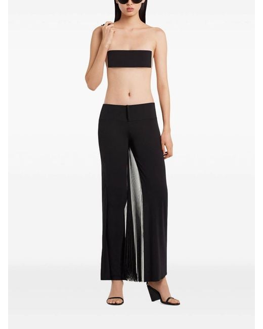 Courreges Black Infinity Pleats Jersey Pants