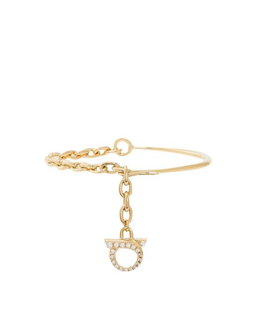 Ferragamo White Gancini Bracelet