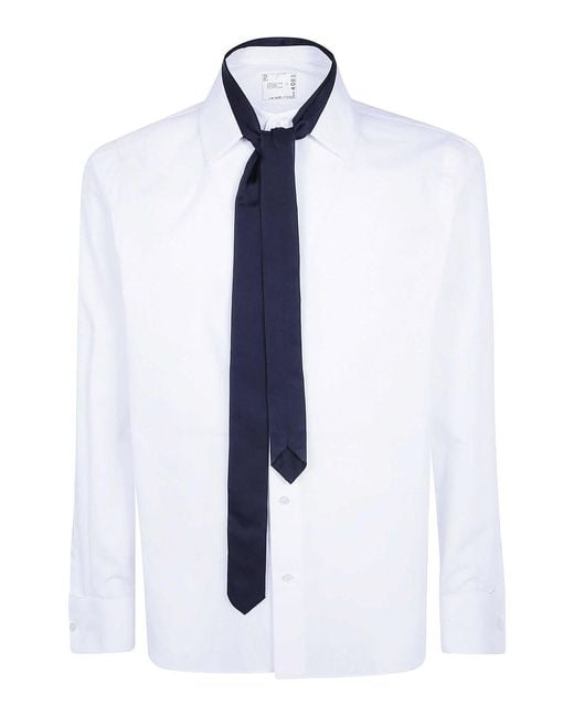 Sacai Blue Popeline Shirt for men