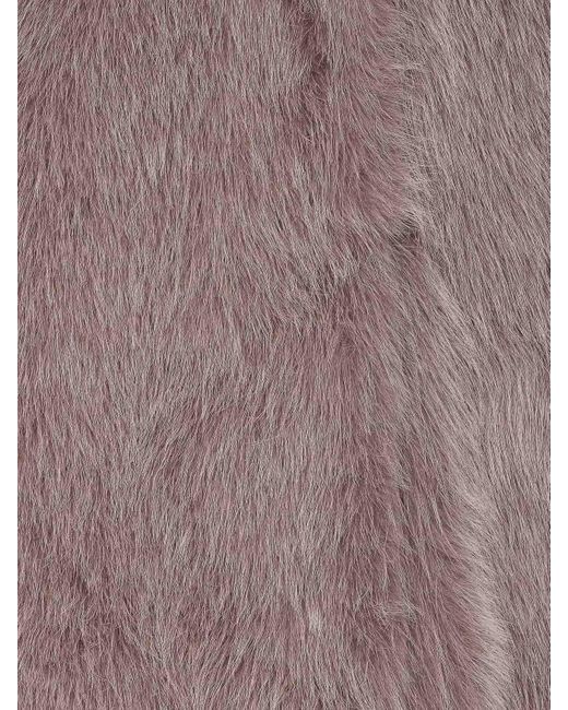 Herno Purple Faux Fur Mid-Length Sleeveless Vest