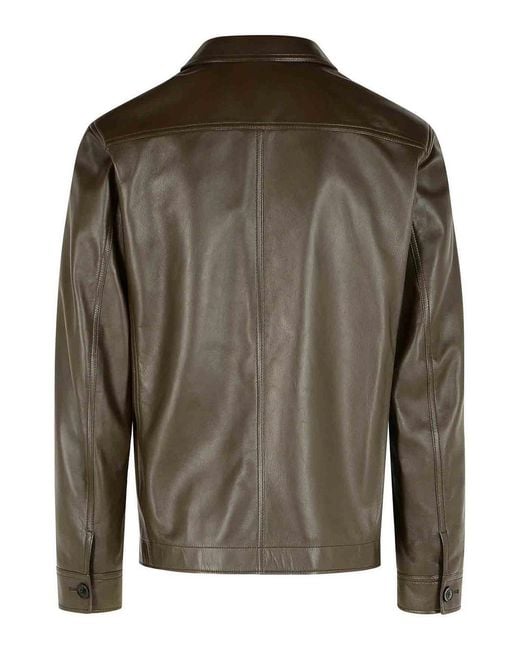 Tom Ford Brown Tobacco Leather Jacket for men