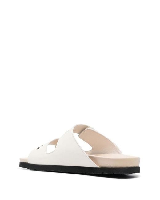 Palm Angels White Logo Sandals for men
