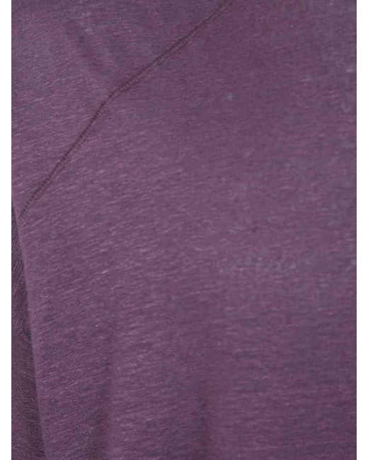 MD75 Purple Linen Oversized T-Shirt for men