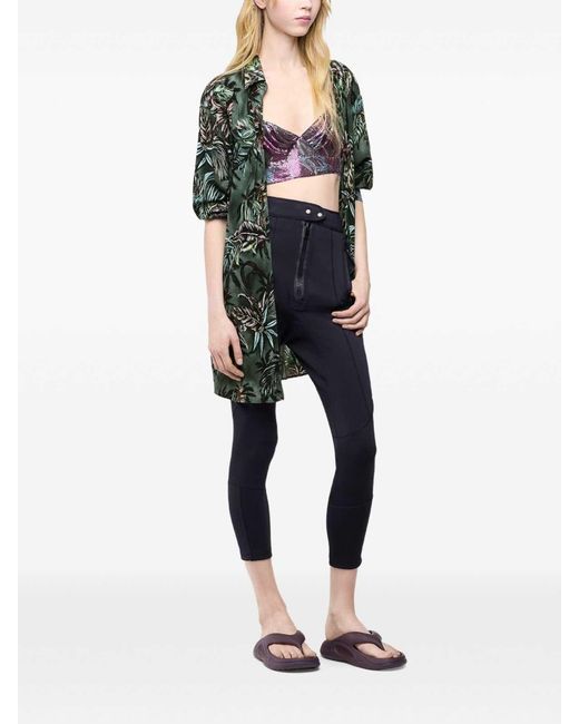 Rabanne Gray Oversized Forest Silk Shirt