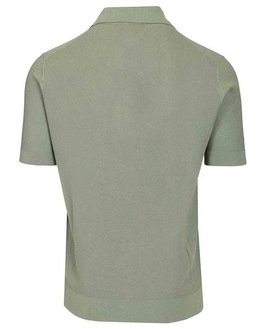 FILIPPO DE LAURENTIIS Green Pique Polo Shirt for men