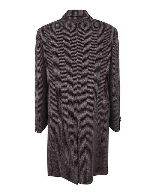Tagliatore Gray Oversized Double Breasted Coat for men