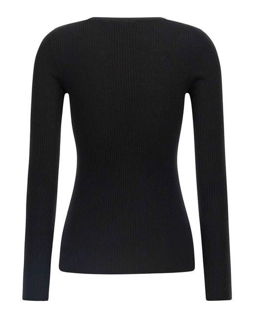 Theory Black Ribbed Sweater