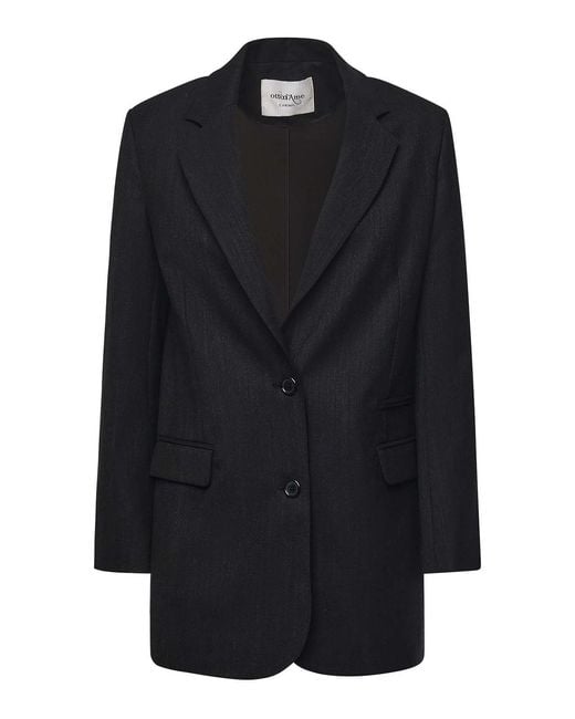 Ottod'Ame Black Single-Breasted Wool Blend Blazer