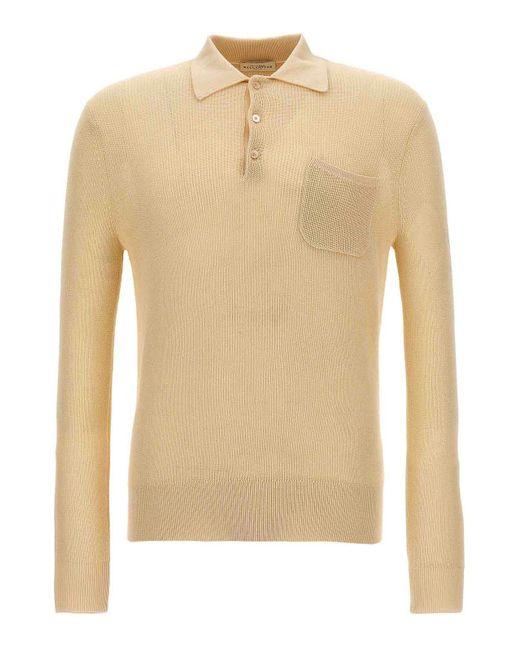 Ballantyne Natural Cotton Knit Polo Shirt for men