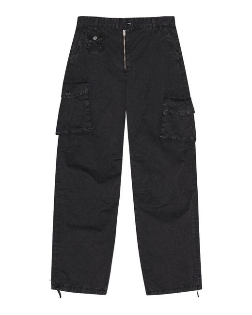 Ganni Blue Organic Cotton Cargo Trousers