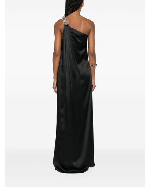 Stella McCartney Black Crystal One-shoulder Long Dress