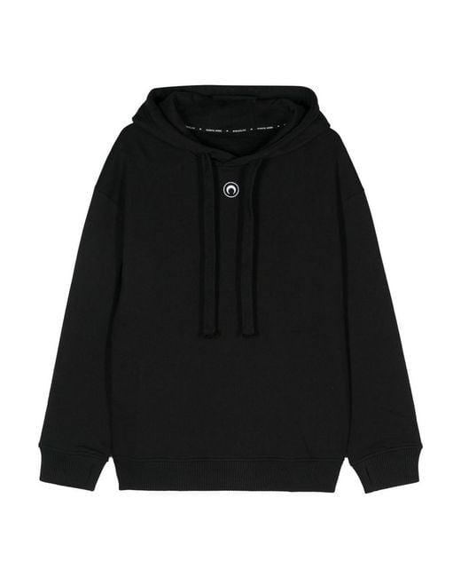 MARINE SERRE Black Moon Cotton Hoodie for men