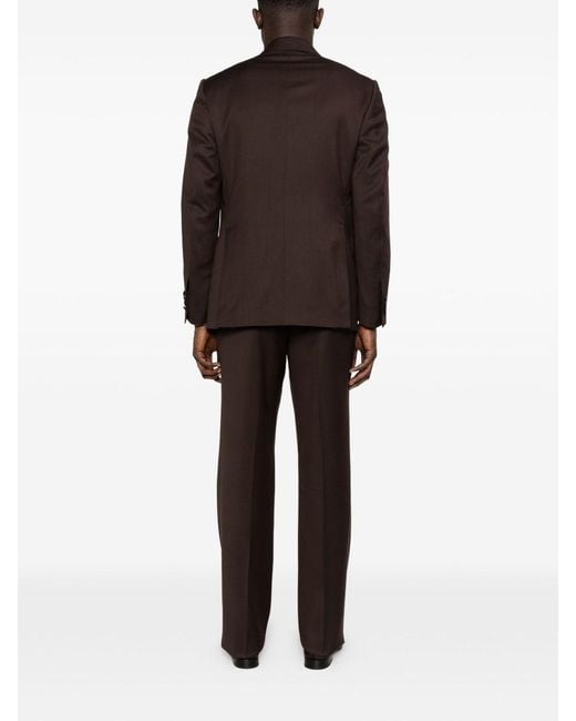 Lardini Brown Double-Breasted Suit for men