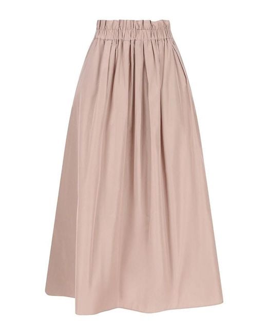 Herno Pink Light Long Crinkled Skirt