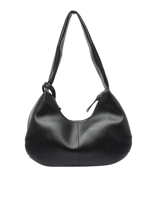 Ganni Black Medium Bou Hobo Bag