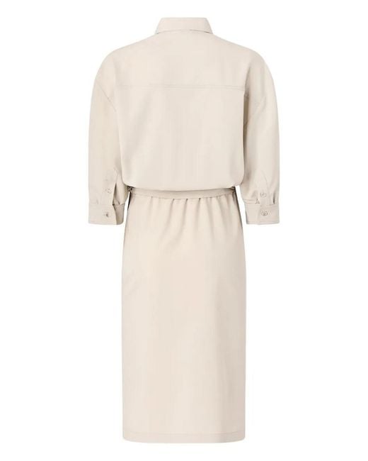Pinko Natural A Shirt-Style Bodice Midi Dress