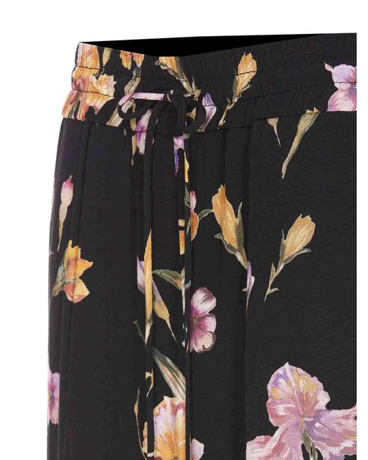 Twinset Black Floral Print Pants