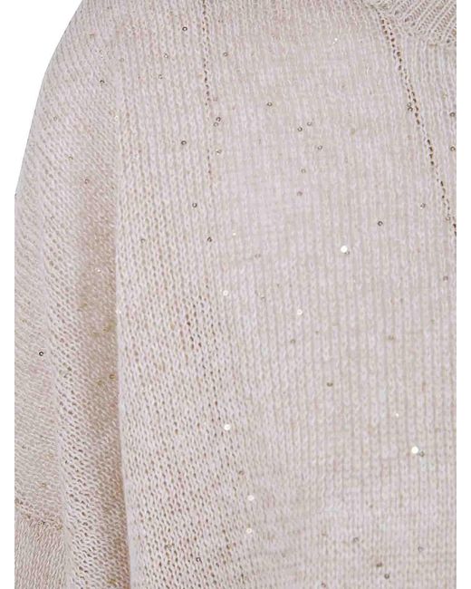 Brunello Cucinelli Gray Round Neck Sweater