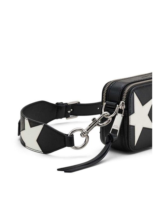 Marc Jacobs Black The Star Patchwork Snapshot Crossbody Bag