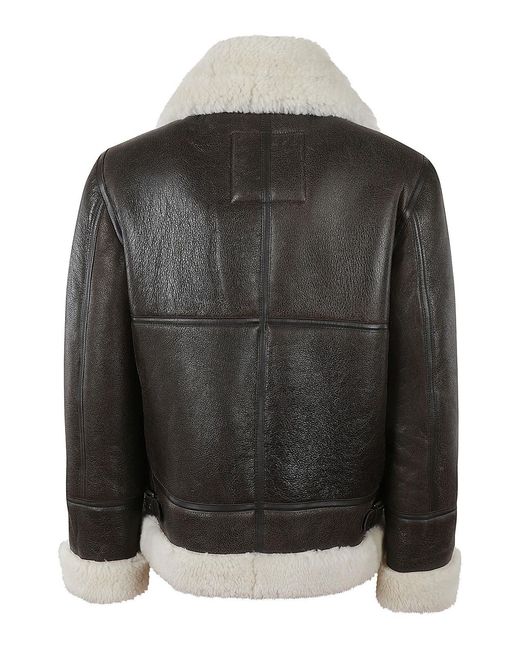 Schott Nyc Black Shearling Coat for men