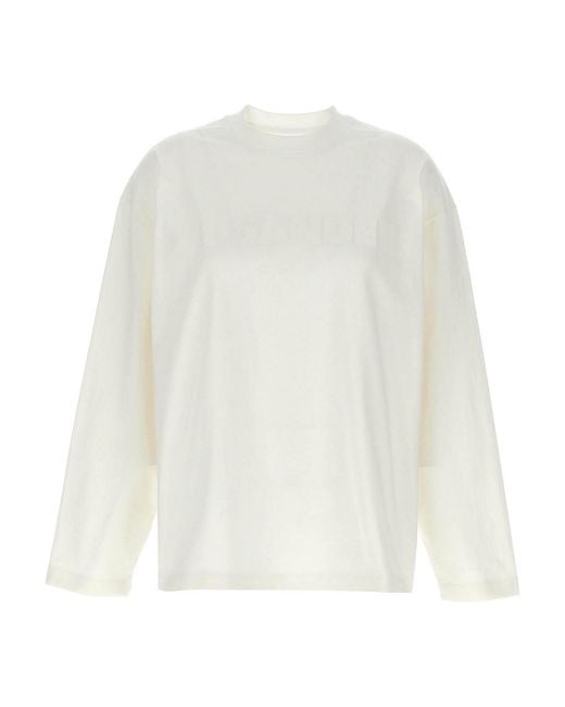 Jil Sander White Logo Print T-Shirt